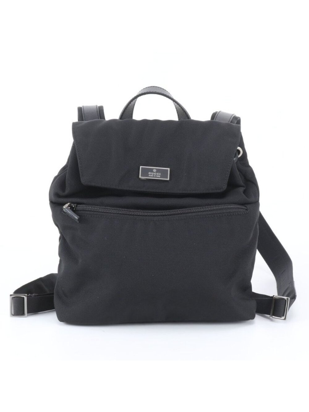 Gucci Leather Backpack Shoulder Bag Black